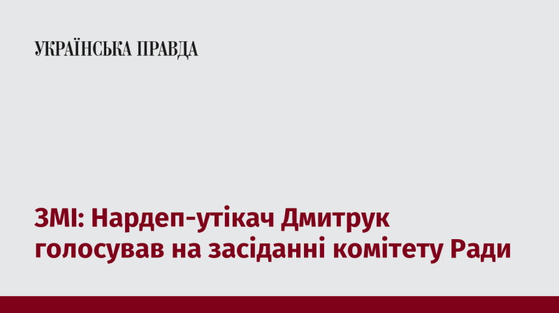 ЗМІ: Нардеп, що втік, Дмитрук взяв участь у голосуванні на засіданні комітету Верховної Ради.